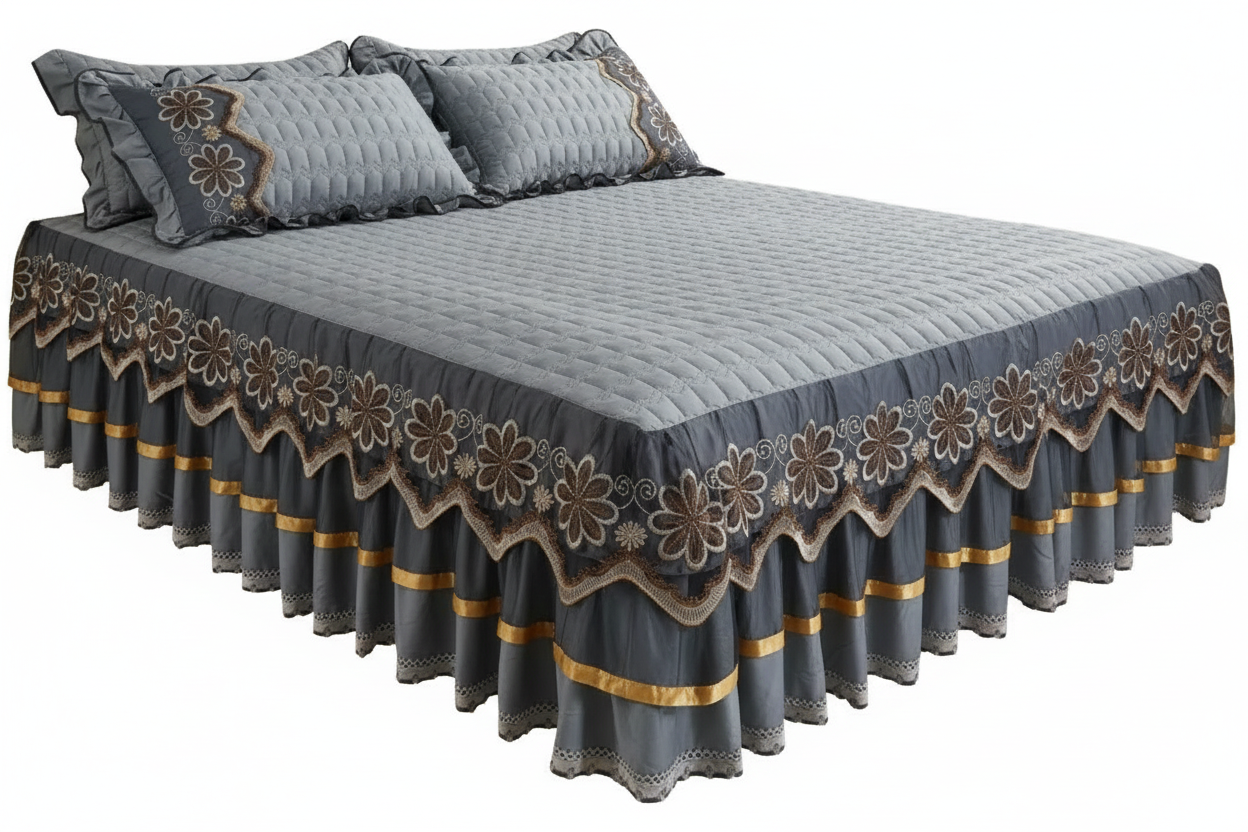 Bed Skirt on White Background